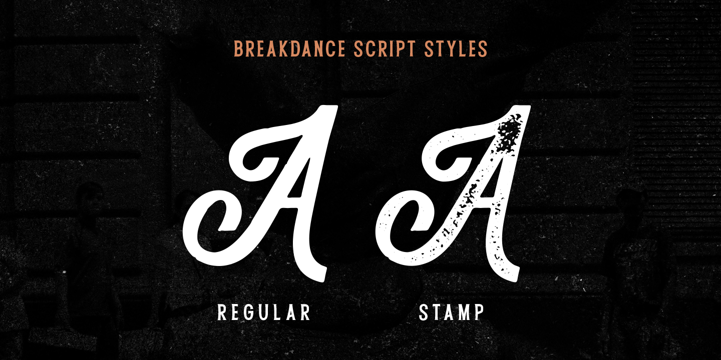 Ejemplo de fuente Breakdance Reborn Serif Stamp Oblique